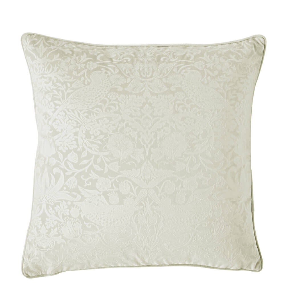 William Morris At Home Strawberry Thief Oyster Embossed Cushion